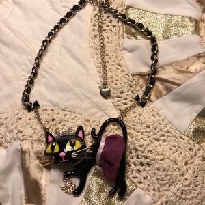 Betsey Johnson black cat necklace